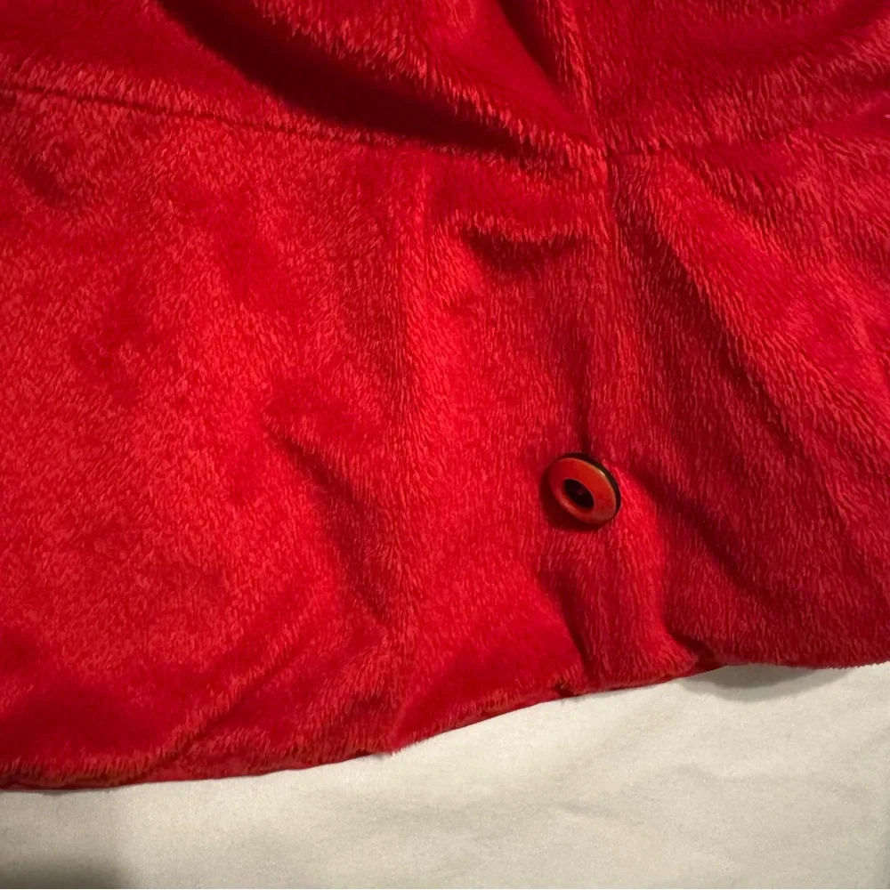 American Widgeon Jacket Quilted Peplum Red Matelasse Faux Fur Lined 6